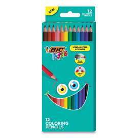 Kids Coloring Pencils, 0.7 mm, HB2 (#2), Assorted Lead, Assorted Barrel Colors, 12/Pack