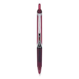 Precise V5RT Roller Ball Pen, Retractable, Extra-Fine 0.5 mm, Burgundy Ink, Burgundy/Silver Barrel, Dozen