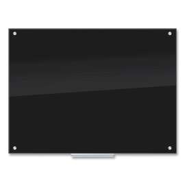 Black Glass Dry Erase Board, 48 x 36, Black Surface