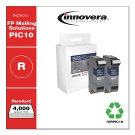 Compatible Red Postage Meter Ink, Replacement for PIC10, 4,000 Page-Yield, 2/Pack