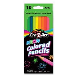 Neon Colored Pencils, 10 Assorted Lead/Barrell Colors, 10/Set