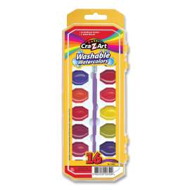 Washable Watercolors, 16 Assorted Colors, Palette Tray