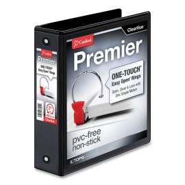 Premier Easy Open ClearVue Locking Round Ring Binder, 3 Rings, 2" Capacity, 11 x 8.5, Black