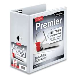 Premier Easy Open ClearVue Locking Slant-D Ring Binder, 3 Rings, 5" Capacity, 11 x 8.5, White