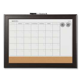 Home Decor Magnetic Combo Dry Erase Board with Cork Board on Bottom, 23 x 17, White/Natural Surface, Espresso Wood Frame