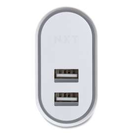 Wall Charger, Two USB-A Ports, White