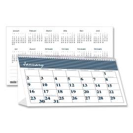 Bar Harbor Recycled Desk Tent Monthly Calendar, Bar Harbor Artwork, 7 x 4.25, White/Blue/Gray Sheets, 2023