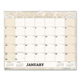 Recycled Monthly Horizontal Wall Calendar, Marble Stone Artwork, 14.88 x 12, White/Sand Sheets, 12-Month (Jan to Dec): 2023