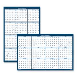 Recycled Yearly Reversible Wall Calendar Non-Laminated, 24 x 37, White/Blue Sheets, 12-Month (Jan to Dec): 2023