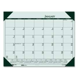 EcoTones Recycled Monthly Desk Pad Calendar, 22 x 17, Green-Tint/Woodland Green Sheets/Corners, 12-Month (Jan to Dec): 2023