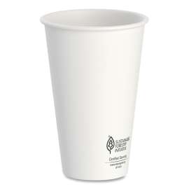 Thermoguard Insulated Paper Hot Cups, 16 Oz, White Sustainable Forest Print, 600/carton