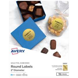Avery Easy Peel Foil Embossed Round Labels