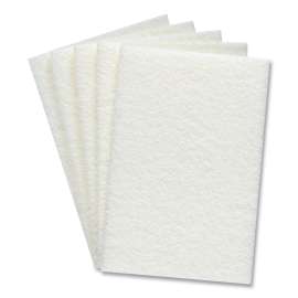 Light Duty Scouring Pads, White, 60/Pack