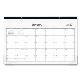 Enterprise Desk Pad, Geometric Artwork, 17 x 11, White/Gray Sheets, Black Binding, Clear Corners, 12-Month (Jan-Dec): 2023