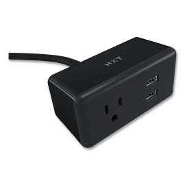 Indoor Extension Cord with USB Ports, 5 ft, 10 A, Black