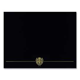 Classic Crest Certificate Covers, 9.38 x 12, Black, 5/Pack