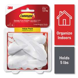 3M Command Large Plastic Designer Hooks 4.125 in. L 4 pk