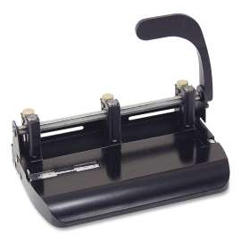 32-Sheet Heavy-Duty Two-Three-Hole Punch with Lever Handle, 9/32" Holes, Black