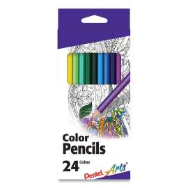 Color Pencils, 1.98 mm, H (#3), Assorted Lead/Barrel Colors, 24/Pack