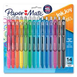 InkJoy Gel Pen, Retractable, Medium 0.7 mm, Assorted Ink and Barrel Colors, 14/Pack