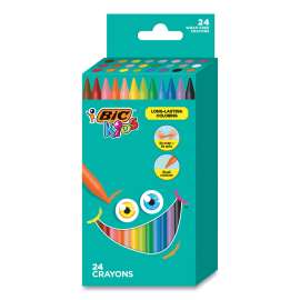Kids Coloring Crayons, 24 Assorted Colors, 24/Pack