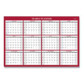 Classic Red Laminated Erasable Wall Calendar, Classic Red Artwork, 48 x 32, White/Red/Gray Sheets, 12-Month (Jan-Dec): 2023
