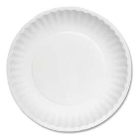 White Paper Plates, 6" dia, 100/Pack, 10 Packs/Carton