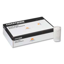 High-Density Can Liners, 30 gal, 0.31 mil, 30" x 37", Clear, 25 Bags/Roll, 20 Rolls/Carton