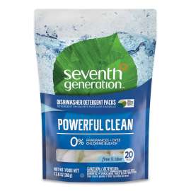 Natural Dishwasher Detergent Concentrated Packs, Free and Clear, 20 Packets/Pack