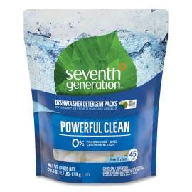 Natural Dishwasher Detergent Concentrated Packs, Free and Clear, 45/Pack, 8 Packs/Carton