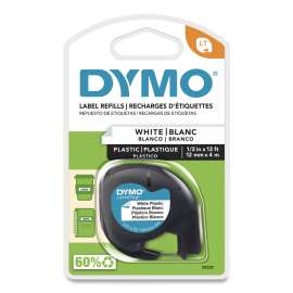 LetraTag Plastic Label Tape Cassette, 0.5" x 13 ft, White
