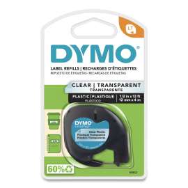LetraTag Plastic Label Tape Cassette, 0.5" x 13 ft, Clear