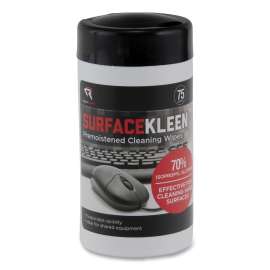 SurfaceKleen Premoistened Alcohol Cleaning Wipes, 6.38 x 5.4, Tub, 75/Pack