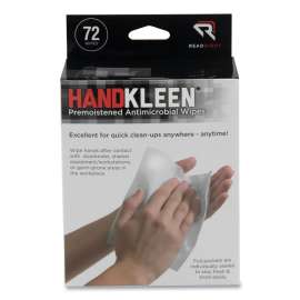HandKleen Premoistened Antibacterial Wipes, 7 x 5, Foil Packet, 72/Box