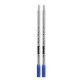 Refills for Cross Ballpoint Pens, Medium Conical Tip, Blue Ink, 2/Pack