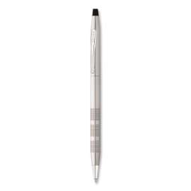 Classic Century Twist-Action Ballpoint Pen, Retractable, Medium 1 mm, Black Ink, Satin Chrome Barrel