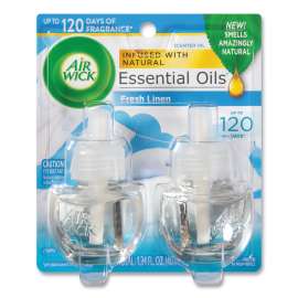 Scented Oil Twin Refill, Fresh Linen, 0.67 oz, 2/Pack, 6/Carton