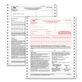1096 Tax Form for Dot Matrix Printers, Fiscal Year: 2022, Two-Part Carbonless, 8 x 11, 10 Forms Total