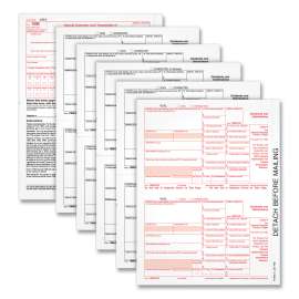 1099-Div Tax Forms for Inkjet/Laser Printers, Fiscal Year: 2022, Five-Part Carbonless, 8 x 5.5, 2 Forms/Sheet, 24 Forms Total