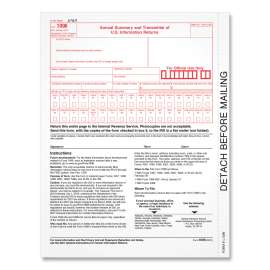 1096 Tax Form for Inkjet/Laser Printers, Fiscal Year: 2022, One-Part (No Copies), 8 x 11, 10 Forms Total