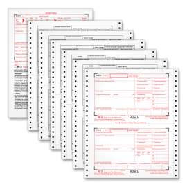 W-2 Tax Form for Dot Matrix Printers, Fiscal Year: 2022, Six-Part Carbonless, 5.5 x 8.5, 2 Forms/Sheet, 24 Forms Total
