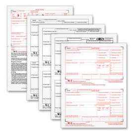 W-2 Tax Form for Inkjet/Laser Printers, Fiscal Year: 2022, Four-Part Carbonless, 8.5 x 5.5, 2 Forms/Sheet, 50 Forms Total