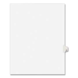 Preprinted Legal Exhibit Side Tab Index Dividers, Avery Style, 10-Tab, 17, 11 x 8.5, White, 25/Pack, (1017)