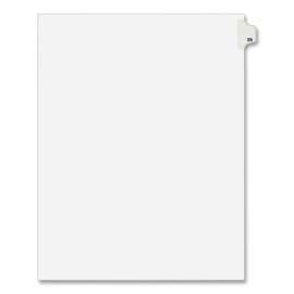 Preprinted Legal Exhibit Side Tab Index Dividers, Avery Style, 10-Tab, 26, 11 x 8.5, White, 25/Pack, (1026)