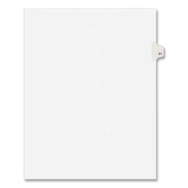 Preprinted Legal Exhibit Side Tab Index Dividers, Avery Style, 10-Tab, 31, 11 x 8.5, White, 25/Pack, (1031)