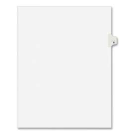 Preprinted Legal Exhibit Side Tab Index Dividers, Avery Style, 10-Tab, 32, 11 x 8.5, White, 25/Pack, (1032)