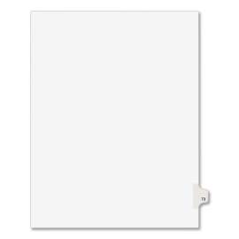 Preprinted Legal Exhibit Side Tab Index Dividers, Avery Style, 10-Tab, 73, 11 x 8.5, White, 25/Pack, (1073)
