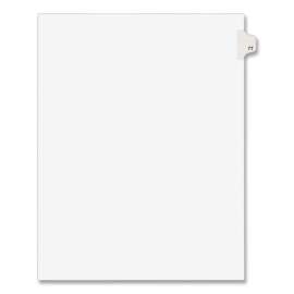 Preprinted Legal Exhibit Side Tab Index Dividers, Avery Style, 10-Tab, 77, 11 x 8.5, White, 25/Pack, (1077)