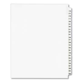 Preprinted Legal Exhibit Side Tab Index Dividers, Avery Style, 25-Tab, 176 to 200, 11 x 8.5, White, 1 Set, (1337)