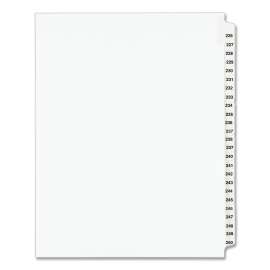 Preprinted Legal Exhibit Side Tab Index Dividers, Avery Style, 25-Tab, 226 to 250, 11 x 8.5, White, 1 Set, (1339)